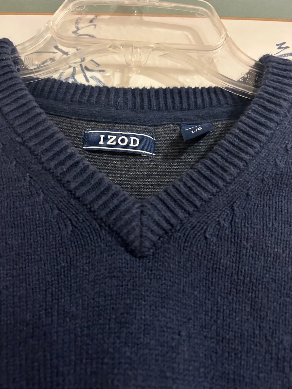 Izod Men's Dark Navy V-Neck Knit Sweater